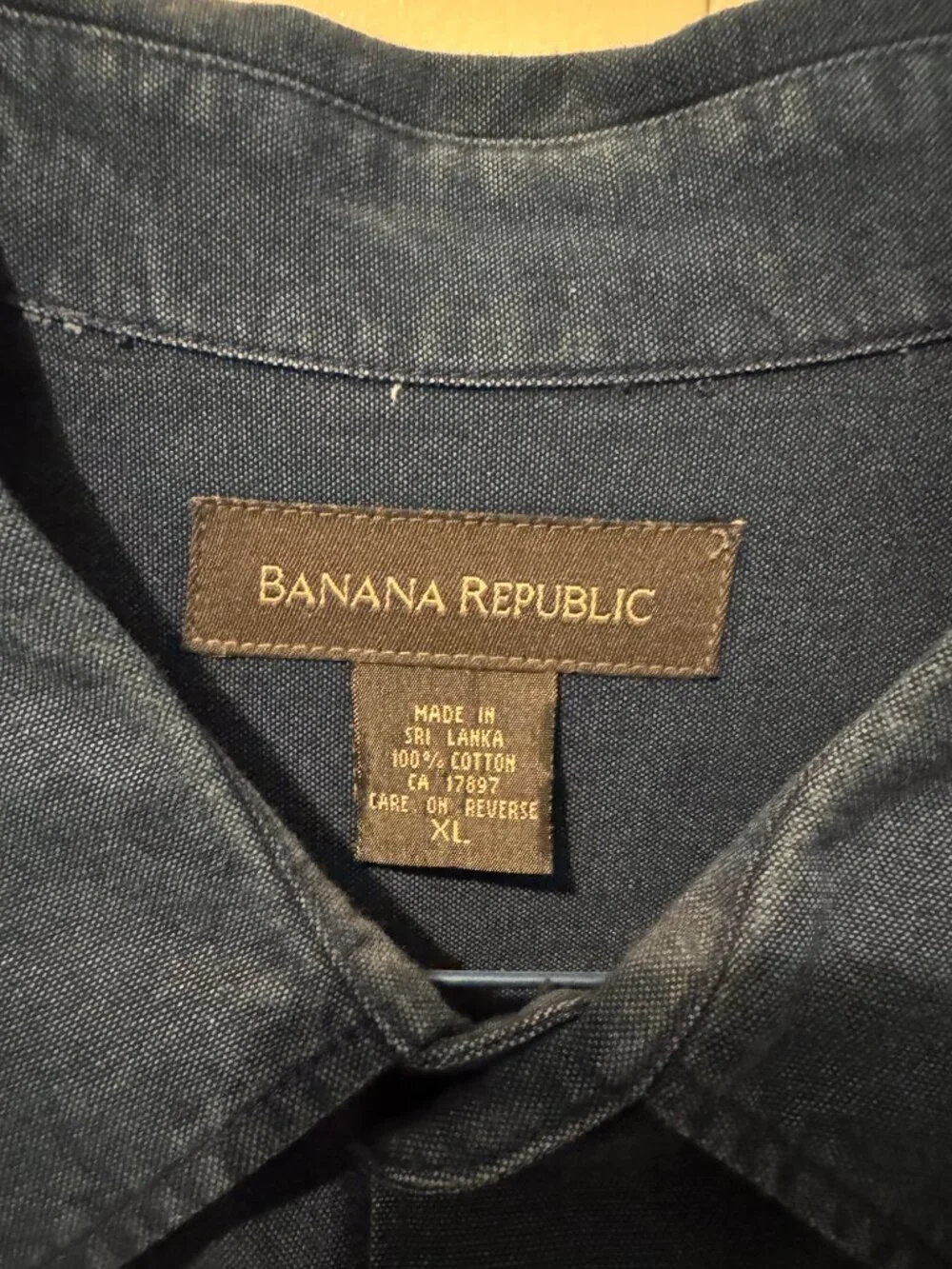 Banana Republic navy blue button-down shirt